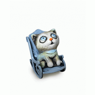 Котенок в кресле-качалке KN 00-82 из керамики оптом
