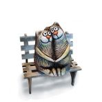 Коты на скамейке из керамики в ассортименте оптом