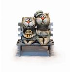 Коты на скамейке из керамики в ассортименте оптом