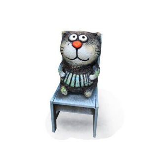 Кот с гармонью на стуле KN 00-90 из керамики оптом