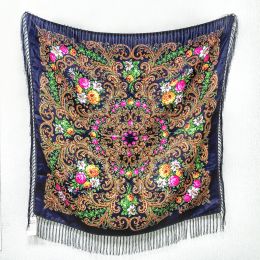 Платок огурцы Чёрный 110см