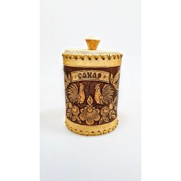 Туес Берестяной "Петушки" Сахар Д80 Туес Берестяной "Петушки" Сахар Д80
