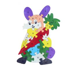 Алфавит-пазл "Заяц с морковкой"