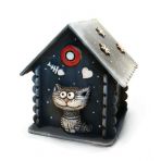 Копилка-домик с котом в ассортименте из керамики оптом
