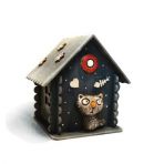 Копилка-домик с котом в ассортименте из керамики оптом