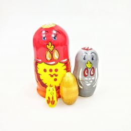 Матрешка Куриная семейка 4 места 11*6см Матрешка Куриная семейка 4 места 11*6см