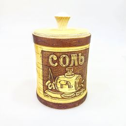 Туес берестяной Самовар Соль d10