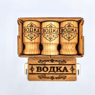 Набор деревянных рюмок (м) Водка оптом