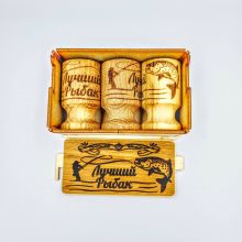 Набор деревянных рюмок (м) Лучший рыбак