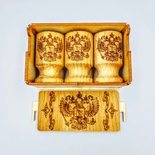Набор деревянных рюмок (м) Двуглавый орёл