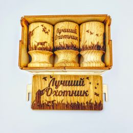 Набор деревянных рюмок (м) Лучший охотник