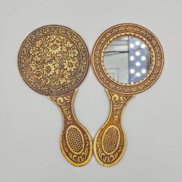 Зеркало с ручкой Цветы Хохлома Зеркало с ручкой Цветы Хохлома