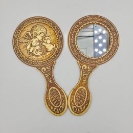 Зеркало с ручкой Ангел со щенком Зеркало с ручкой Ангел со щенком