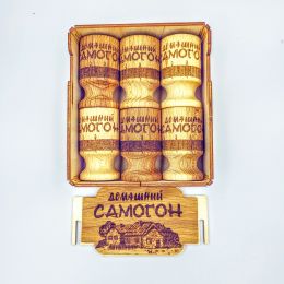 Набор деревянных рюмок Домашний самогон
